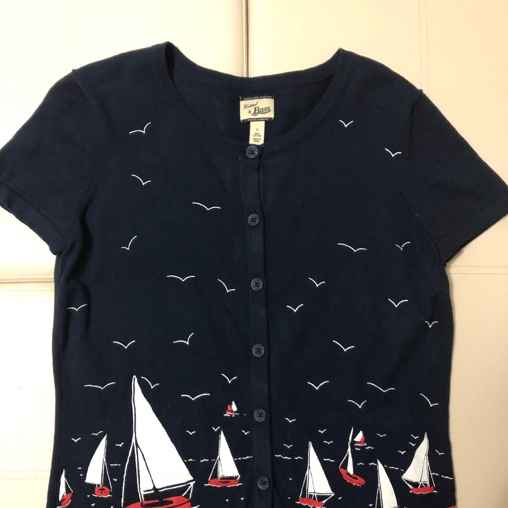Navy Sailboat Sweater